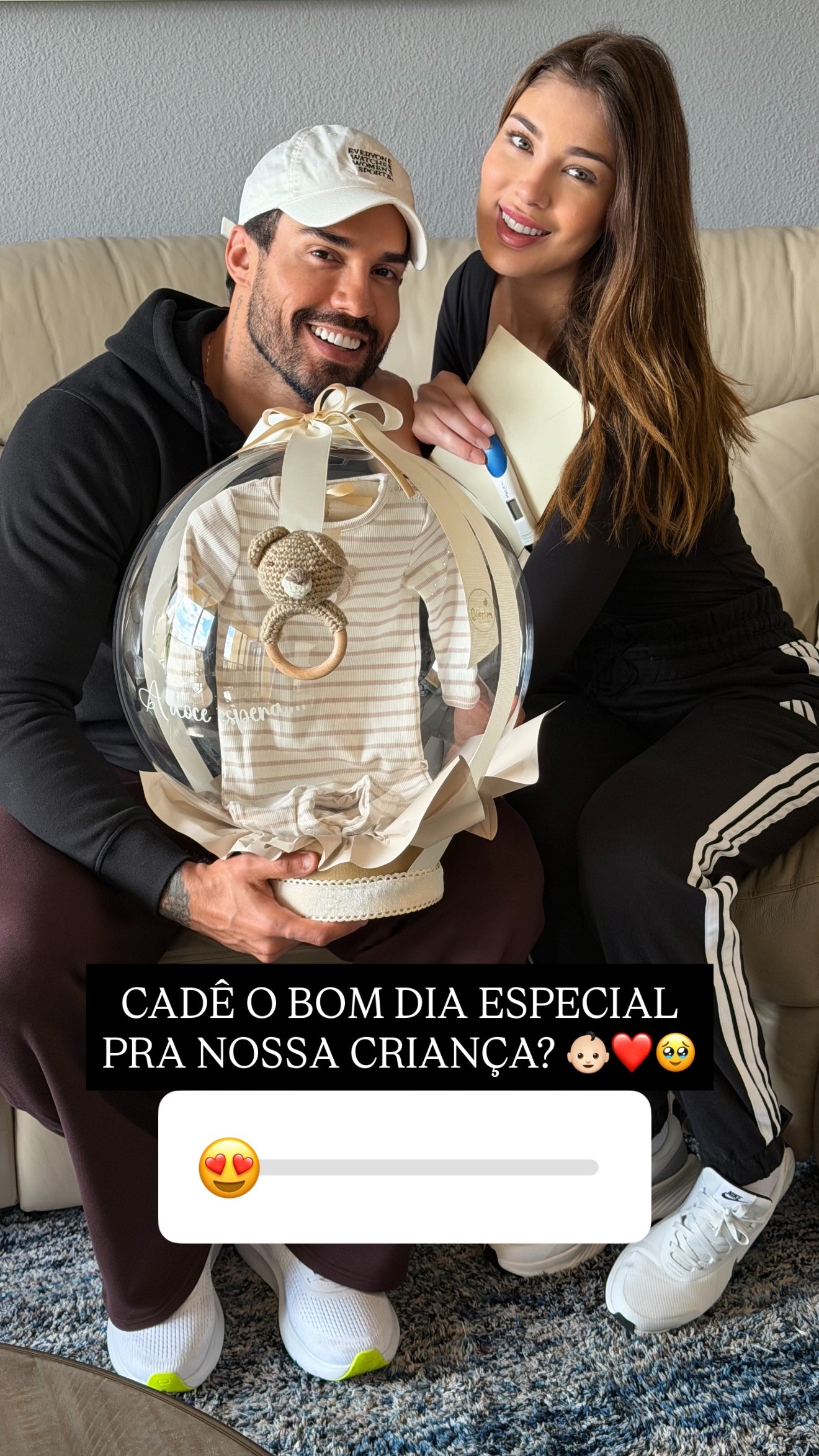 Bil Araújo celebra evolução da barriga de sua esposa e encanta seguidores: 'Ela/ele tá crescendo'