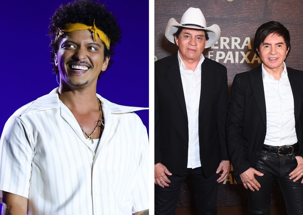 Bruno Mars repete 'Evidências' no The Town com Xororó e família na