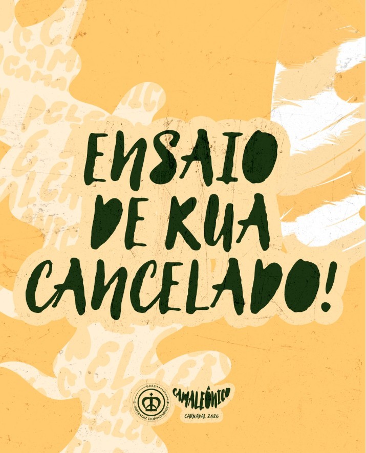 Imperatriz Leopoldinense cancela ensaio de rua por causa das fortes chuvas no Rio de Janeiro