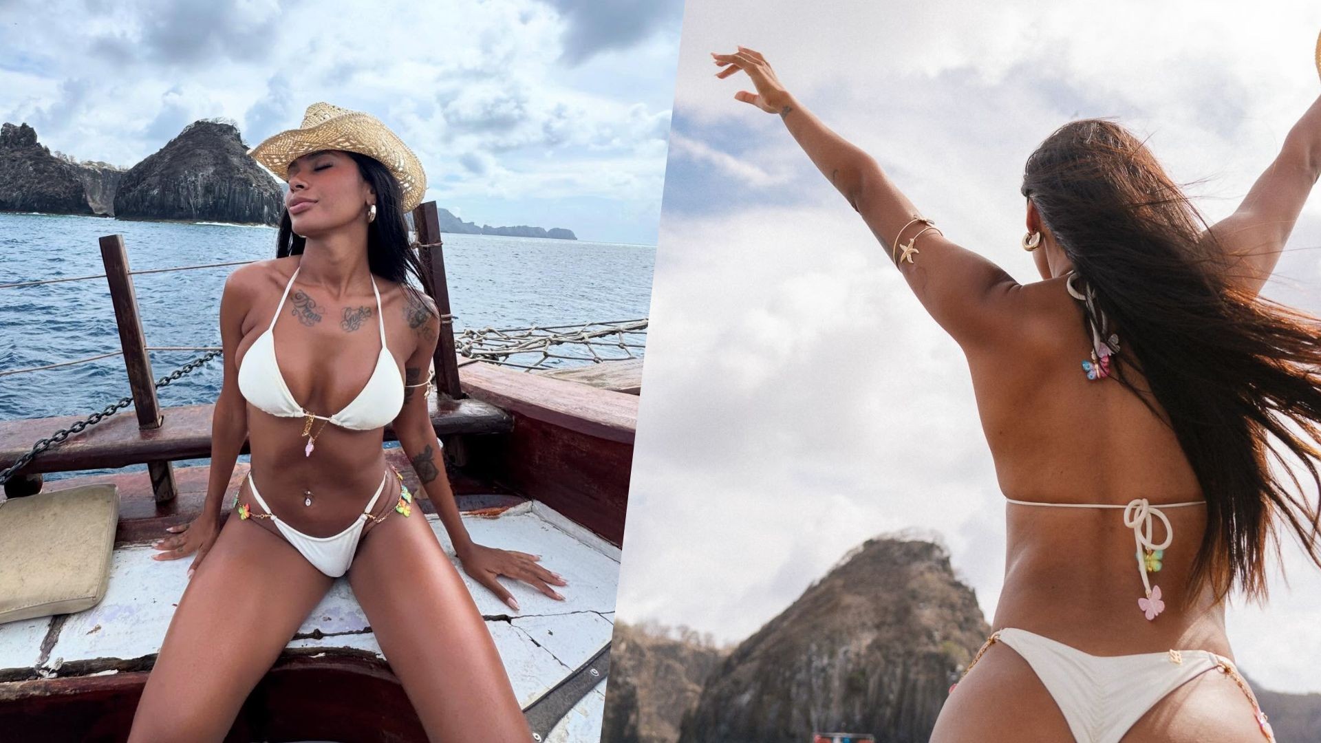 Pocah exibe boa forma durante passeio de barco em Noronha: 'Que vidão'