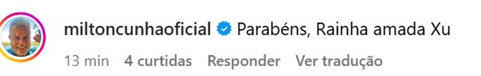 Milton Cunha parabeniza Xuxa — Foto: Instagram