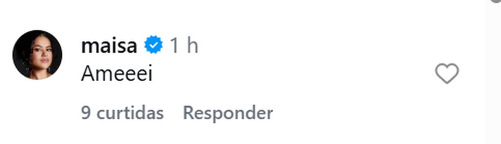 Maisa reage ao ensaio de Giullia Buscaccio — Foto: Reprodução do Instagram