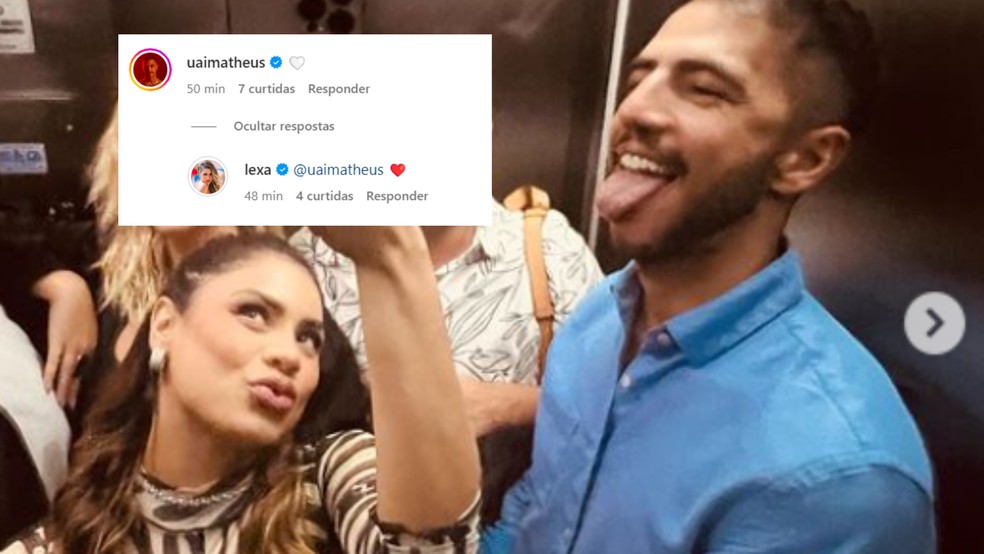 Lexa e Matheus Lisboa trocam comentários carinhosos nas redes sociais — Foto: Reprodução/Instagram