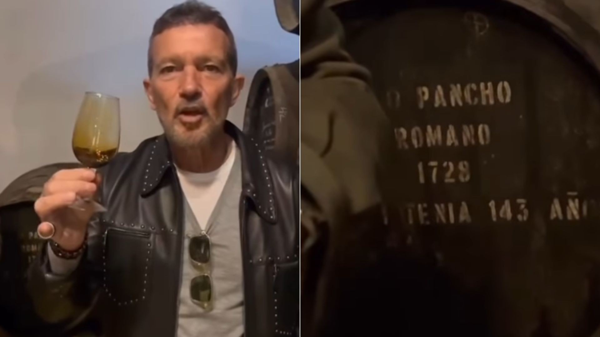 Antonio Banderas posta vídeo de degustação de vinho de quase 300 anos