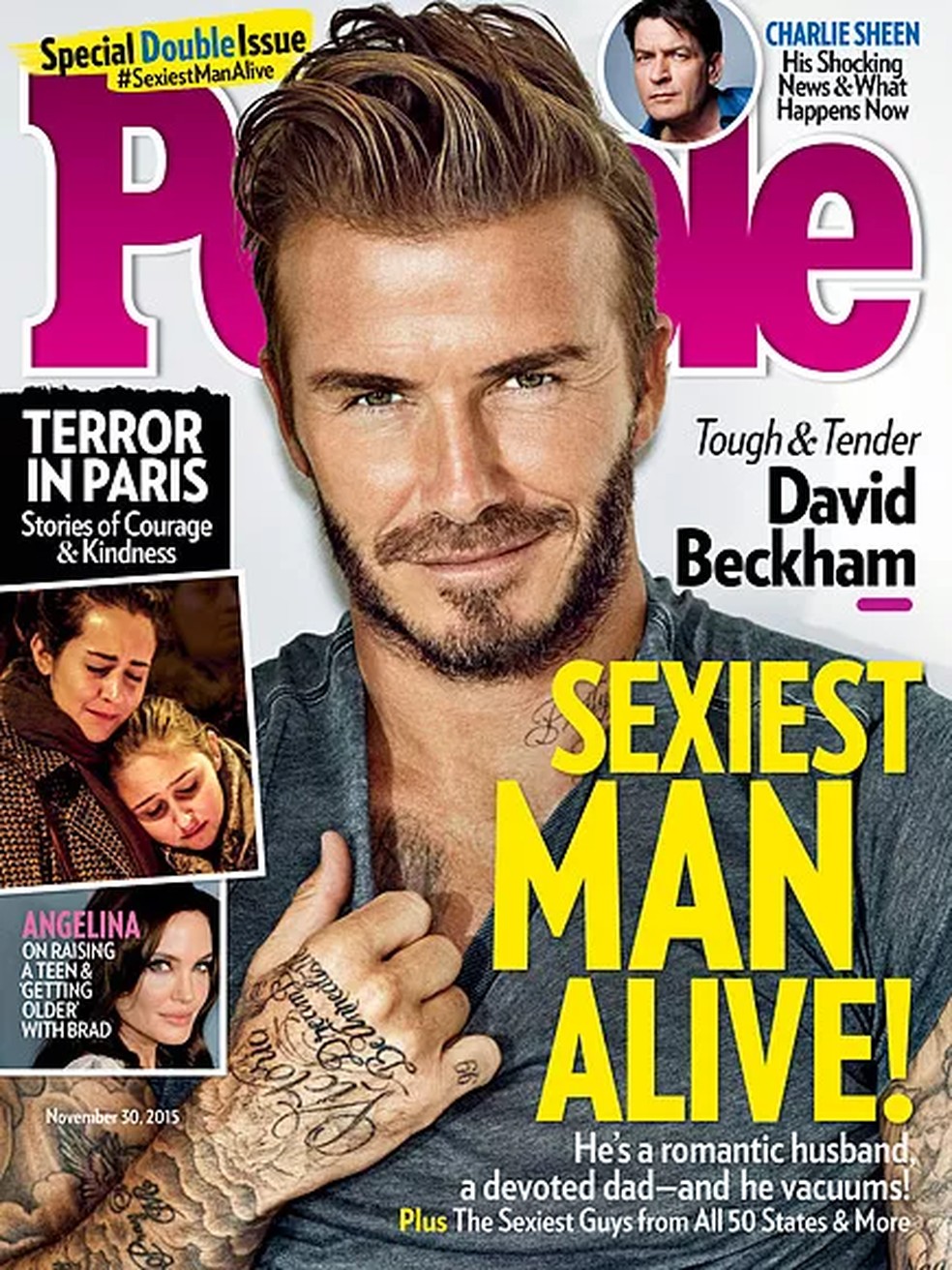 David Beckham foi eleito homem do ano em 2015 — Foto: divulgação