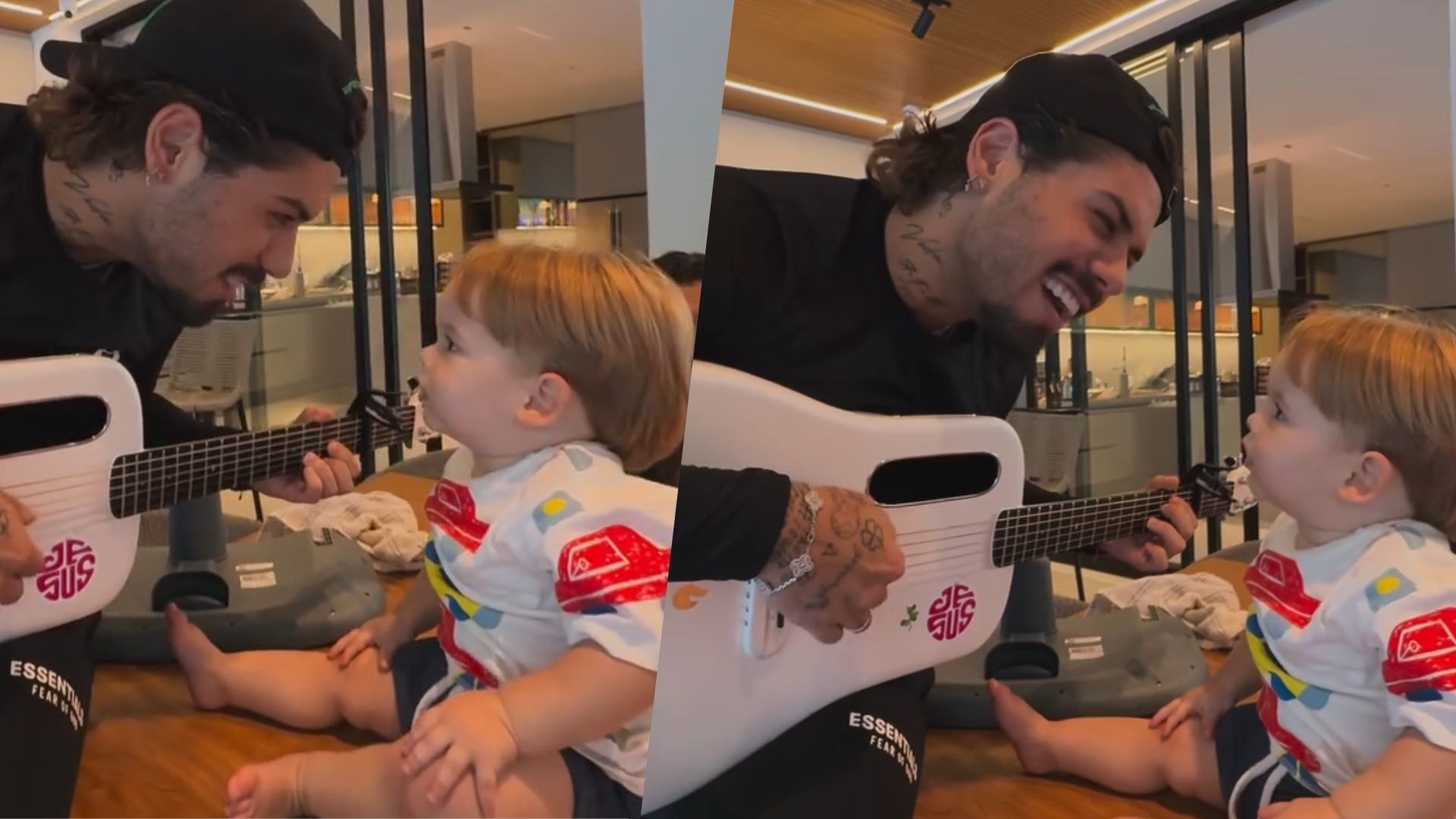 Zé Felipe encanta ao cantar hit com Nattan para filho, José Leonardo