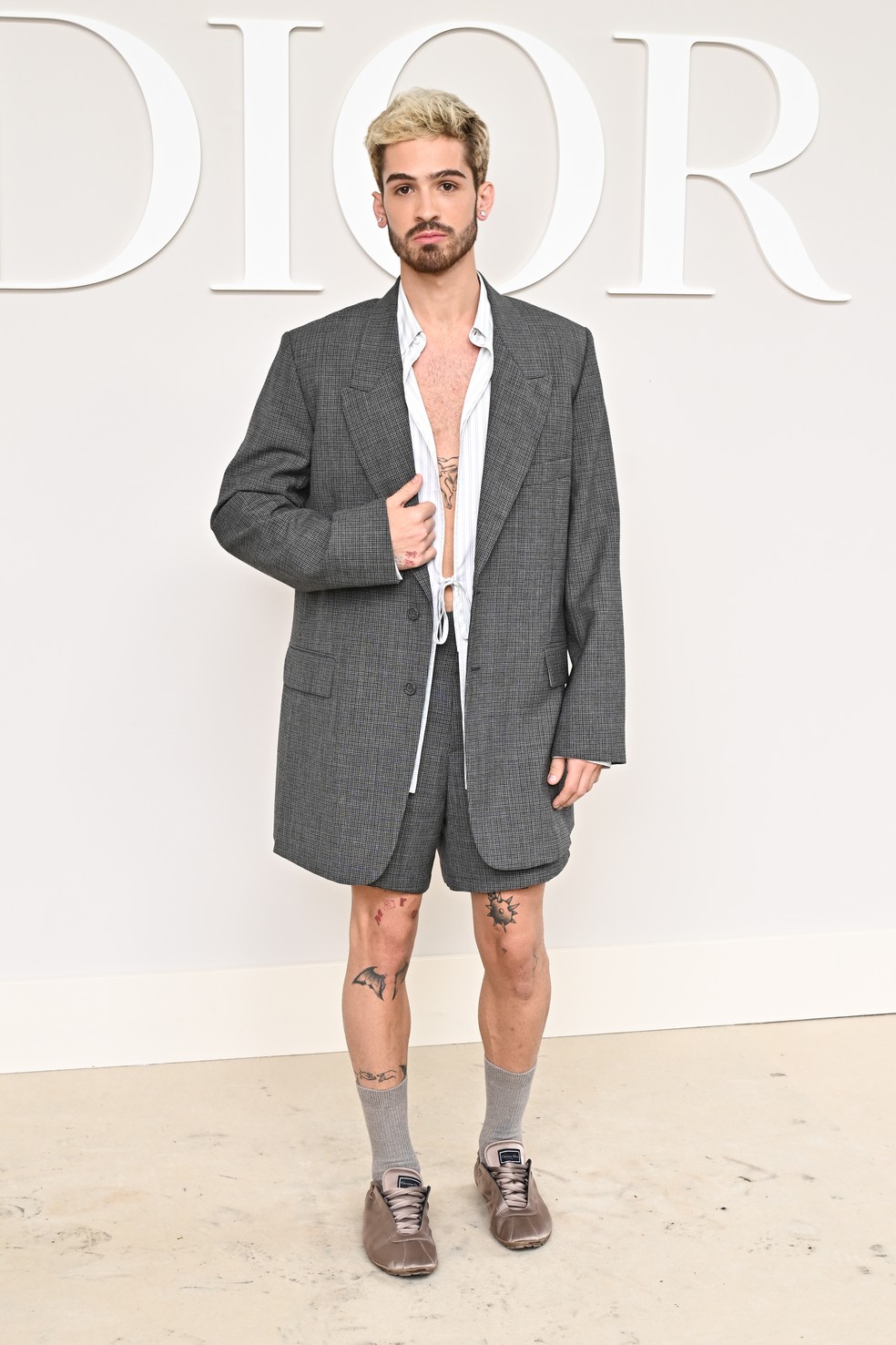 João Guilherme no desfile masculino da Dior, em Paris — Foto: Stephane Cardinale/Getty Images