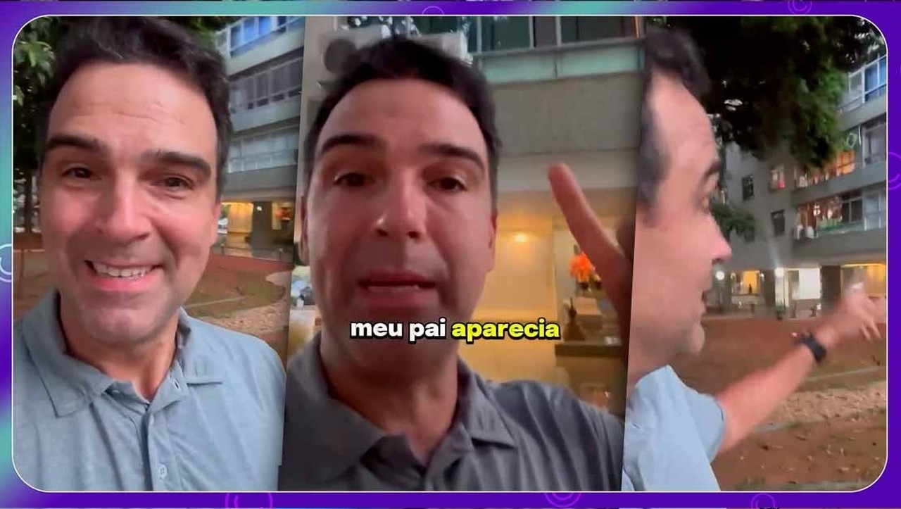 Tadeu Schmidt volta à quadra onde morou na infância e relembra chamado do pai: 'Emanuel Tadeu'