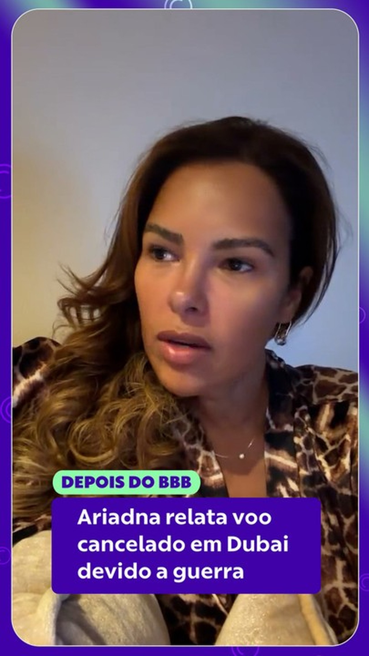 Ariadna relata voo cancelado em Dubai após tensão no Oriente Médio: 'Preocupada'