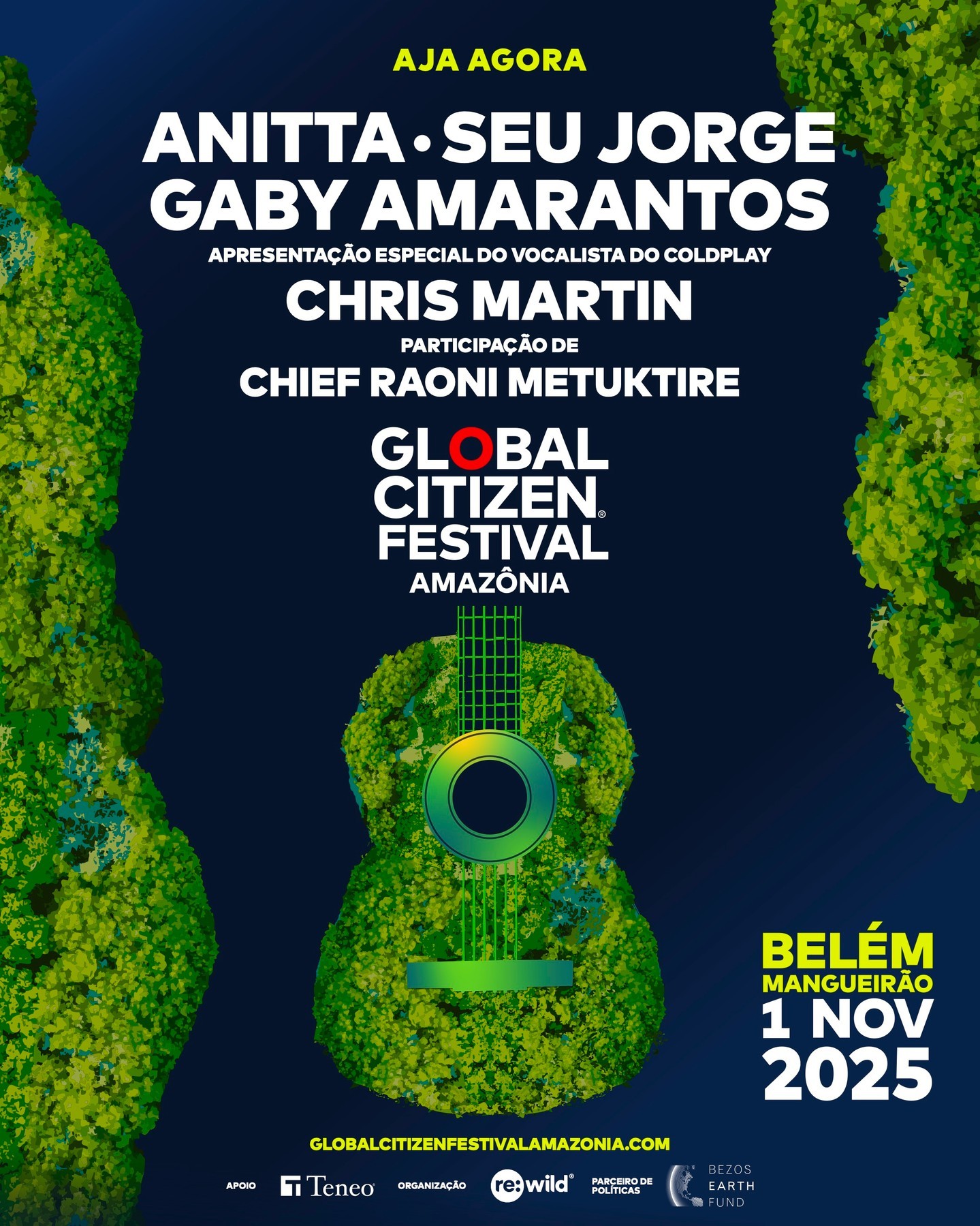 Anitta e Chris Martin, do Coldplay, são confirmados no Global Citizen Festival