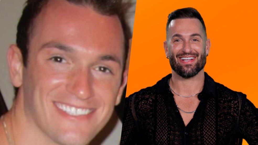 Diego Hypolito (BBB 25) antes e depois — Foto: Reprodução/Instagram e Globo