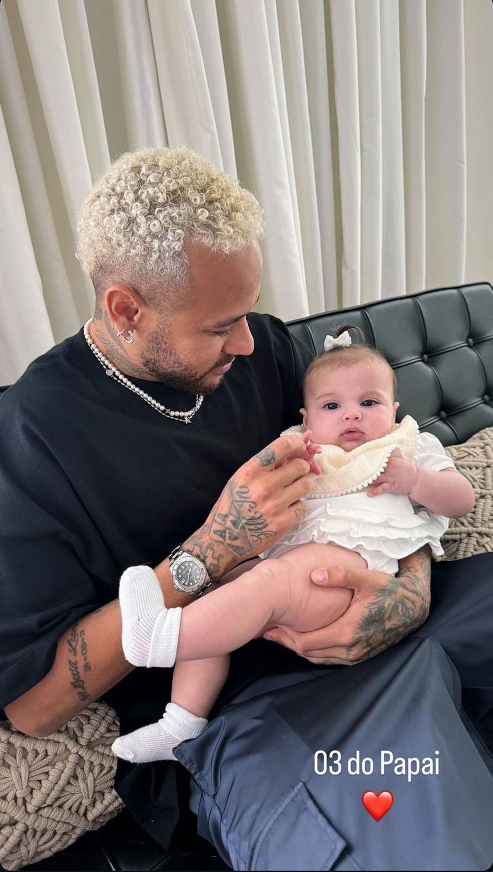 Neymar posta com a filha caçula Helena: '03 do papai' | TV & Famosos | gshow