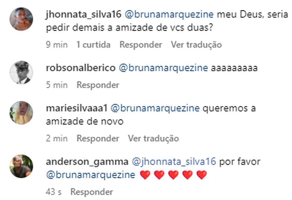 Bruna Marquezine comenta foto de Marina Ruy Barbosa — Foto: Instagram