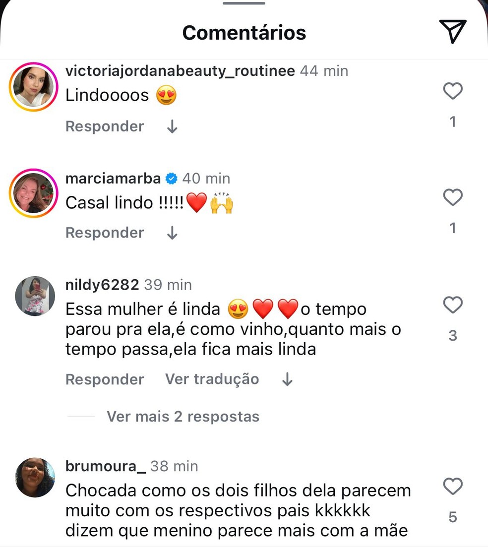 Fãs comentam post de Carol Dieckmann — Foto: Reprodução/Instagram