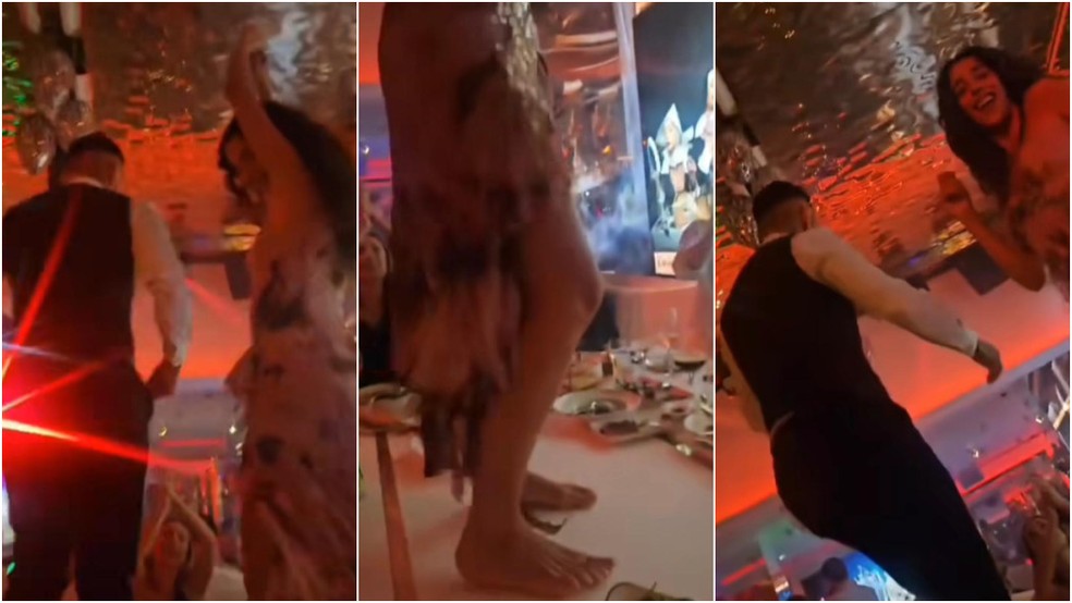 Anitta mostra Marina Sena dançando sobre a mesa em balada na Europa — Foto: Reprodução Instagram