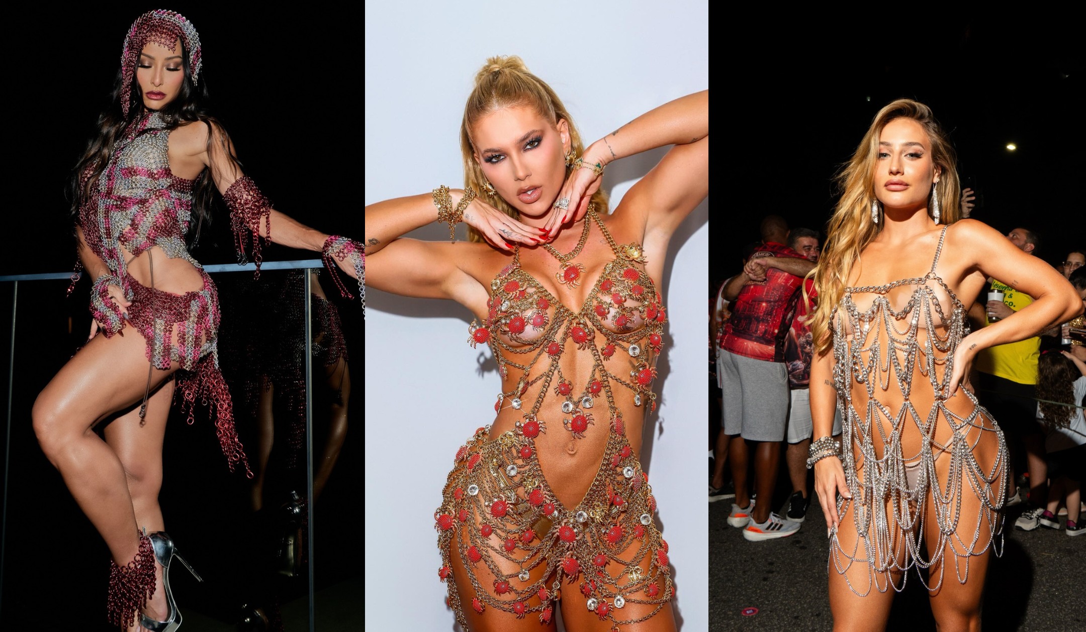Alerta tendência! Famosas apostam em looks de correntes para o Carnaval