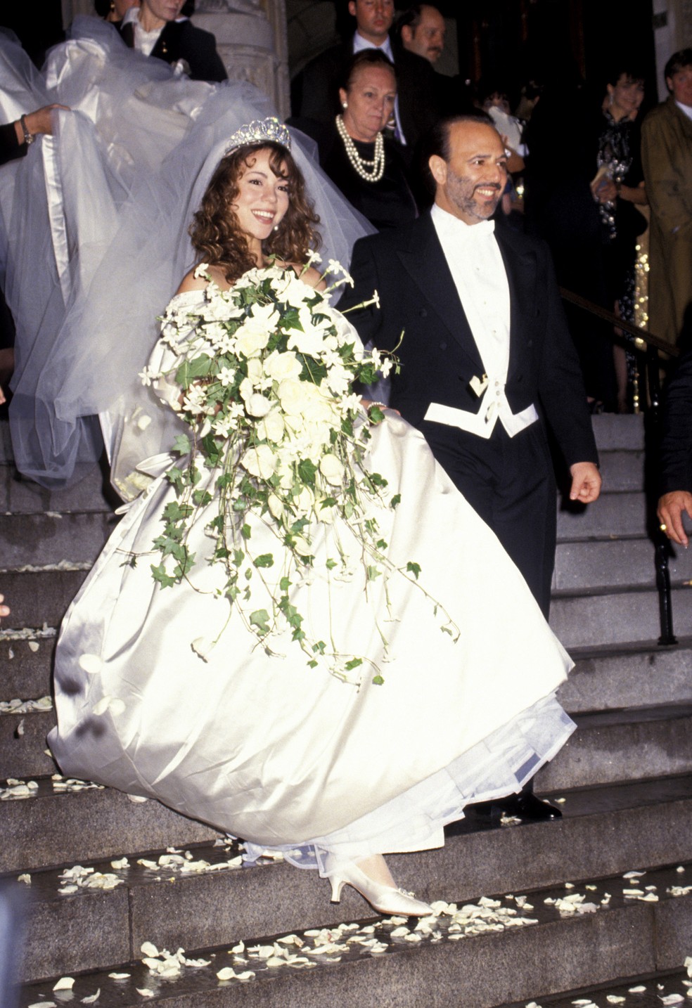 Mariah Carey se casou com Tommy Mottola em julho de 1993 — Foto: Getty Images