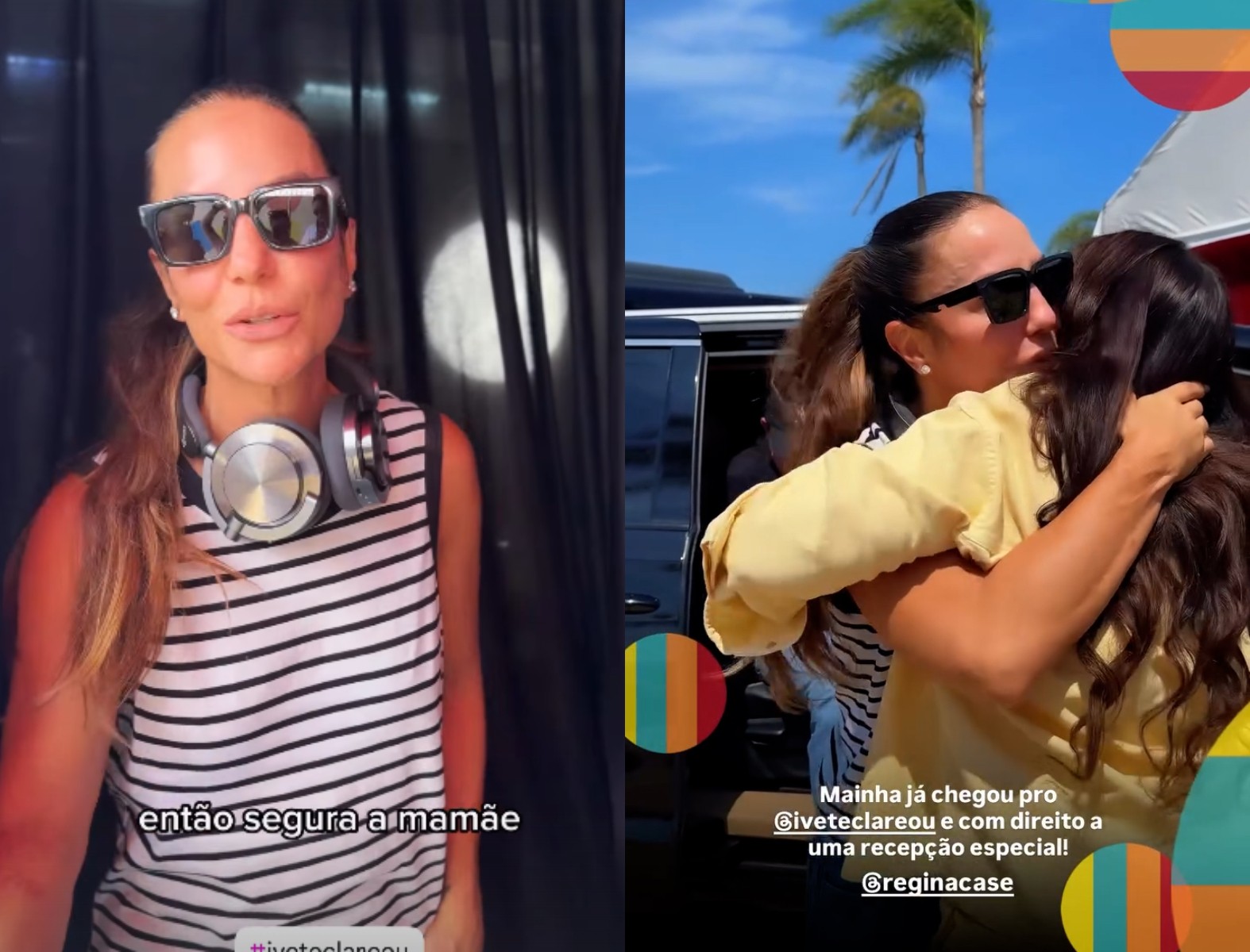 Ivete Sangalo é recebida por Regina Casé em show da turnê 'Clareou'