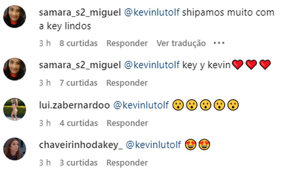 Key Alves responde ator suíço — Foto: Instagram