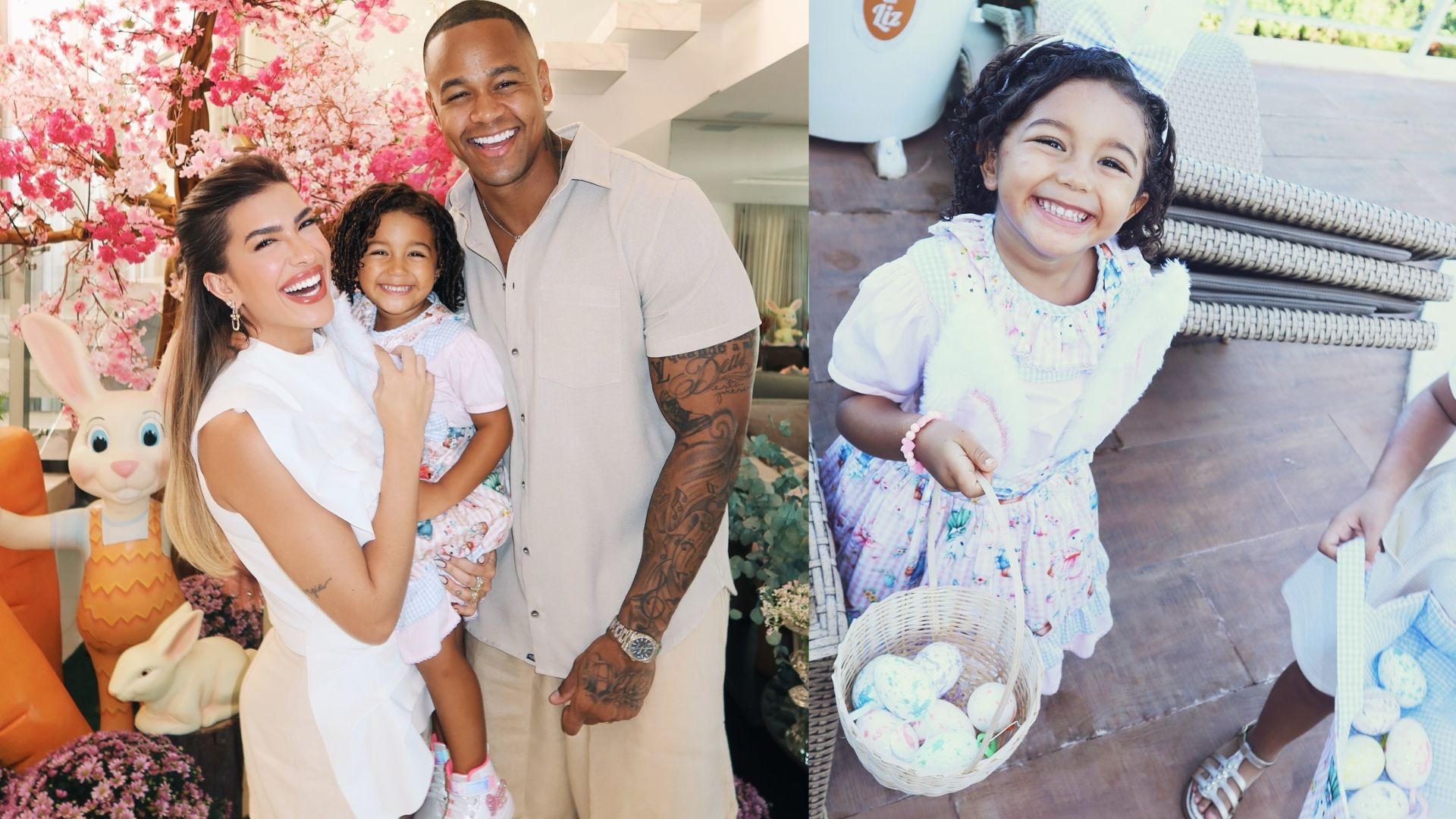 Lore Improta compartilha feriado em família: 'Antecipamos a caça aos ovos de Lica'