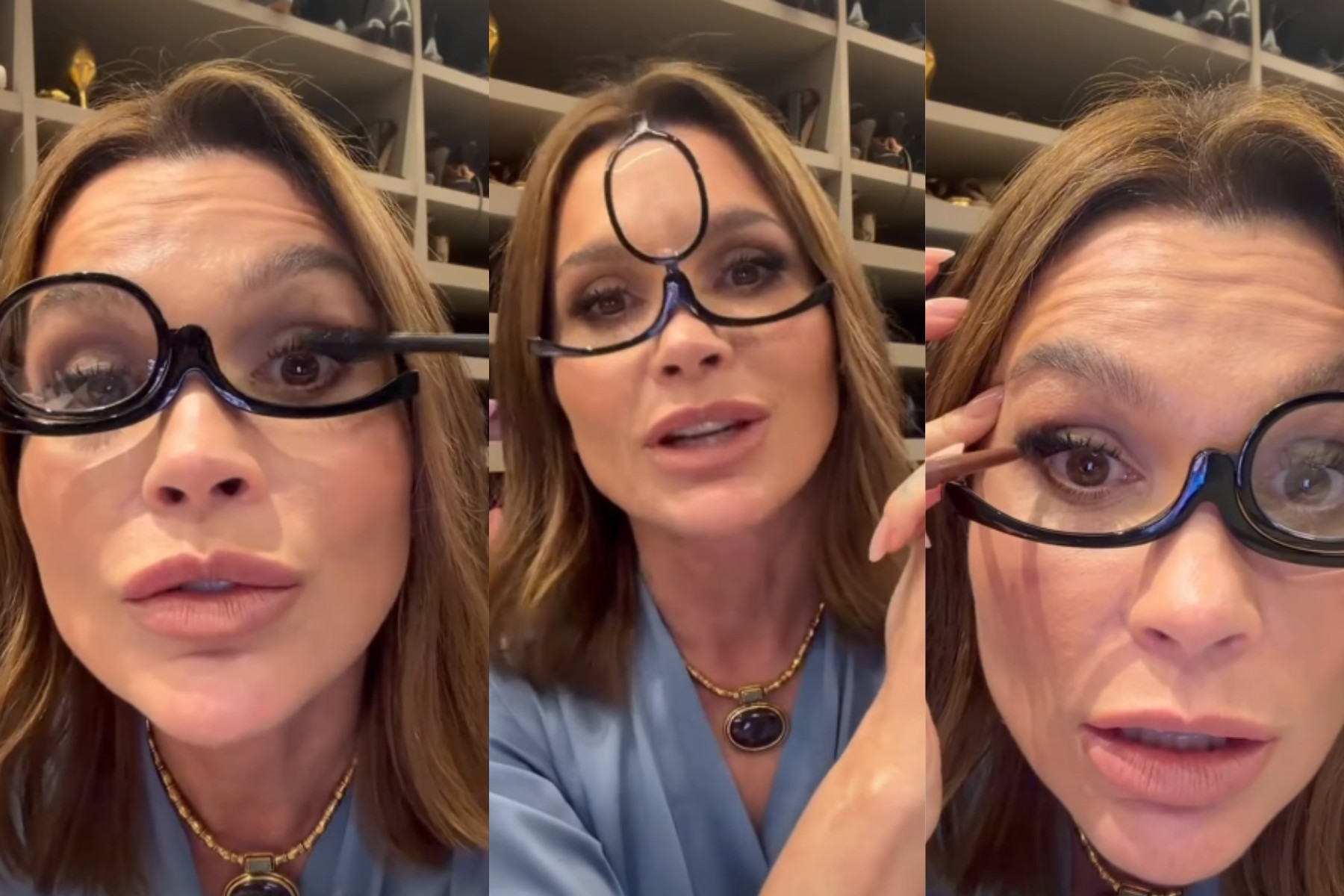 Flávia Alessandra se exibe com monóculo