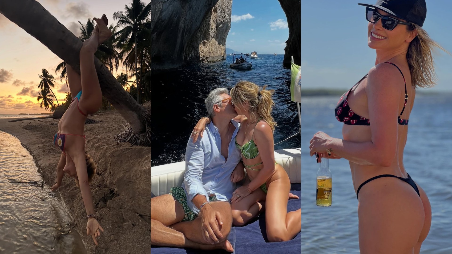 Flávia Alessandra de cabeça para baixo, muitos beijos e mais: Otaviano Costa esquenta clima e abre álbum de verão