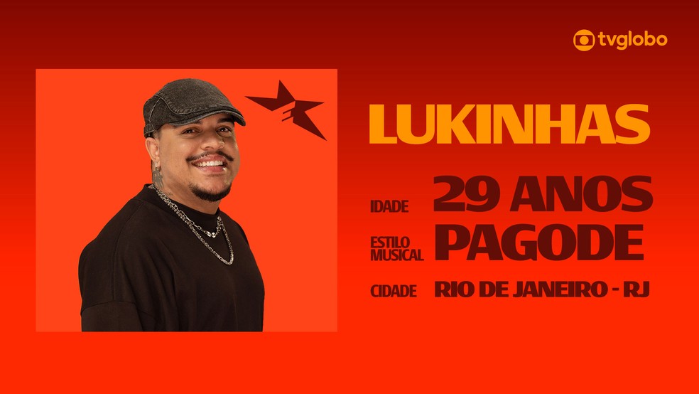 Lukinhas é candidato do Pagode do Estrelas da Casa — Foto: Globo