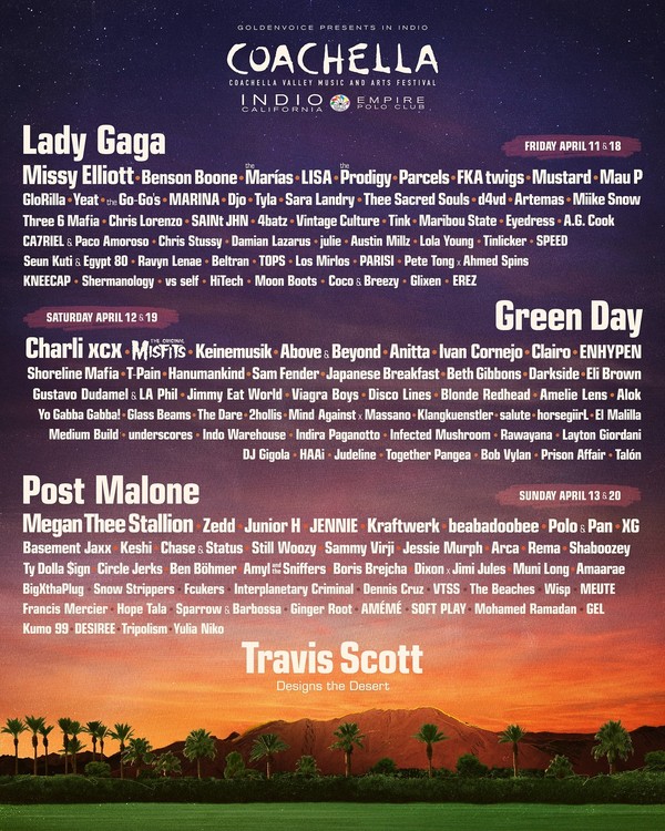 US限定 Coachella 2025 フェス ラインナップT L Coachella 2025 terá Anitta, Alok e Lady Gaga; veja line-up