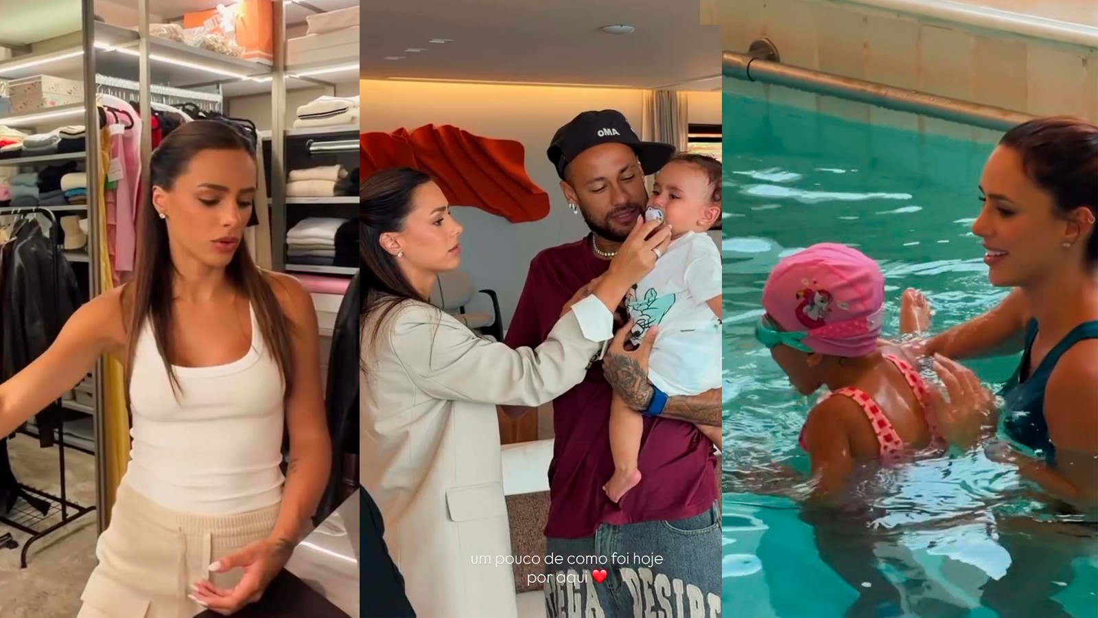 Bruna Biancardi mostra momentos fofos de sua rotina com Neymar e as filhas; vídeo