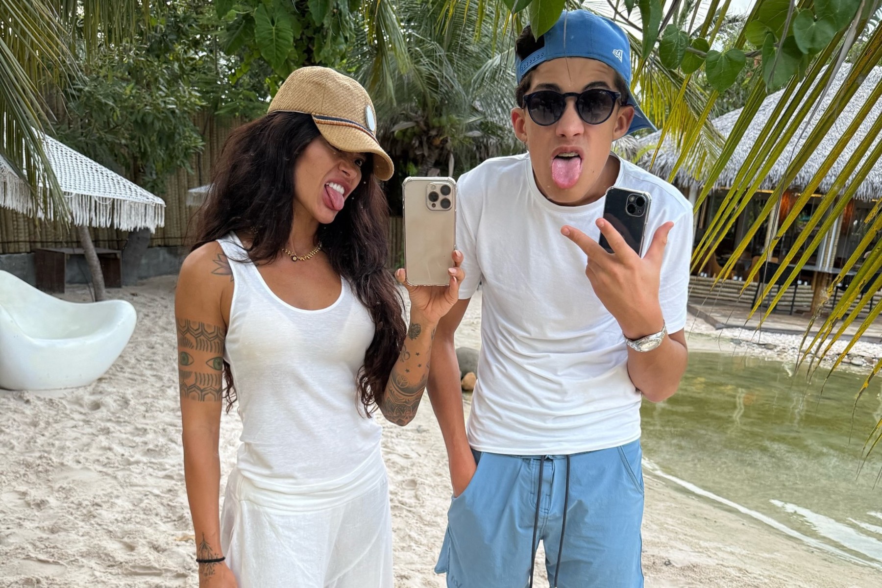 Aline Campos posta foto rara com filho e altura do adolescente chama a atenção