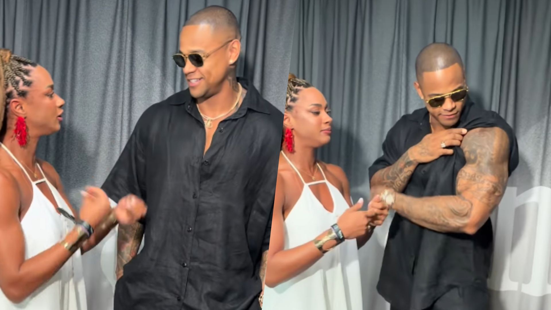 Aline Patriarca dá dicas de treino para Léo Santana; 'Tá meio fraquinho'