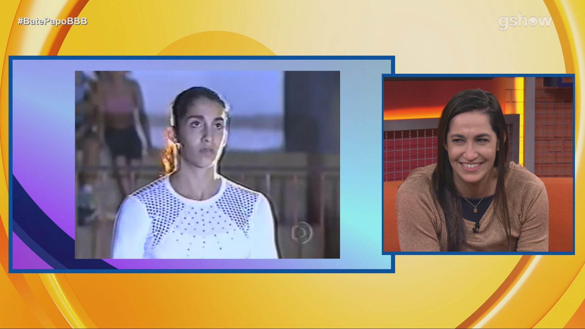 Daniele Hypolito se emociona com reportagem feita por Tadeu Schmidt no início de sua carreira na ginástica