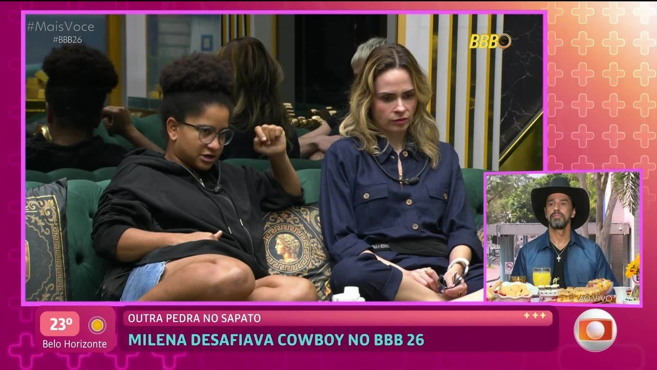 Alberto Cowboy analisa relação com Milena no BBB 26: 'O povo deve estar gostando desse auê'