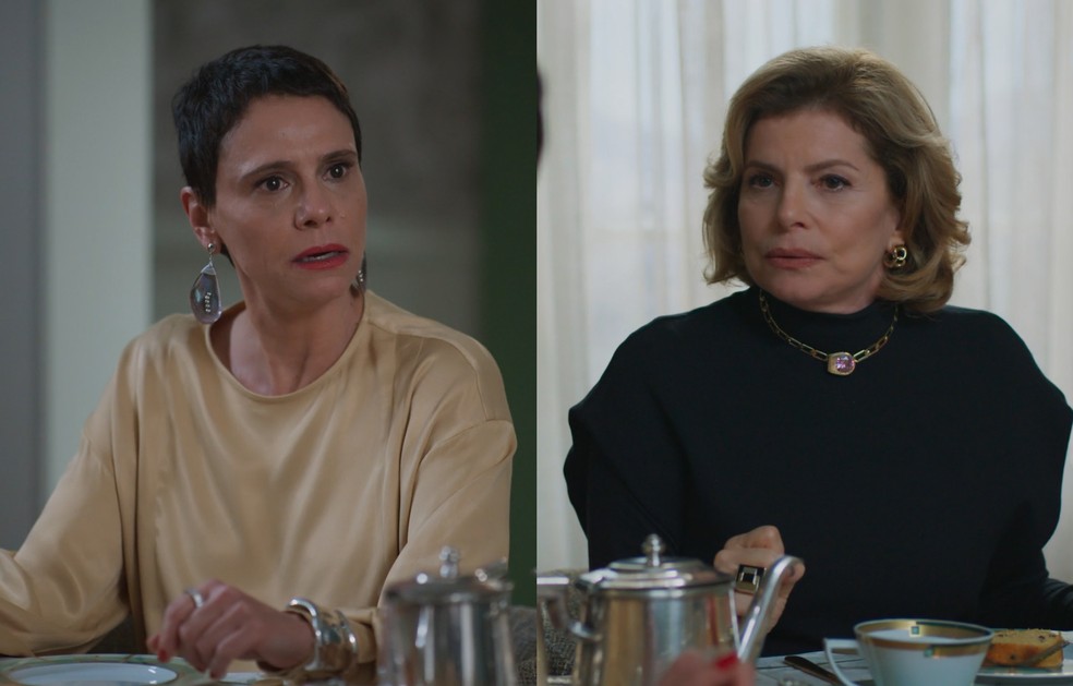 Odete conta à família sobre noivado com César — Foto: Reprodução/TV Globo