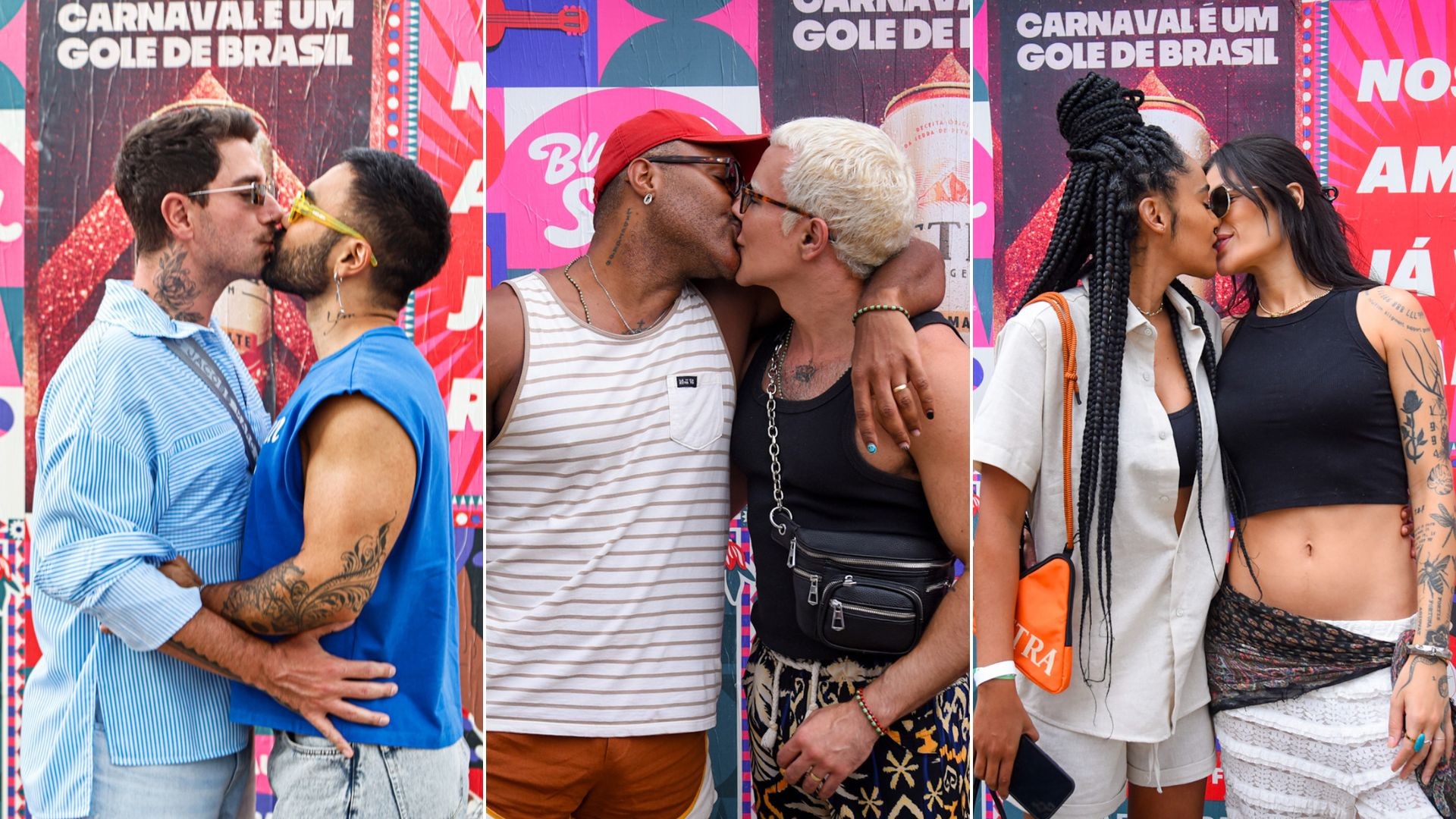 Bloco do Silva: casais de famosos beijam muito no festival em São Paulo