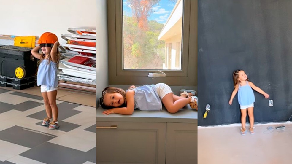Filha de Virgínia na obra da nova mansão — Foto: Reprodução/Instagram