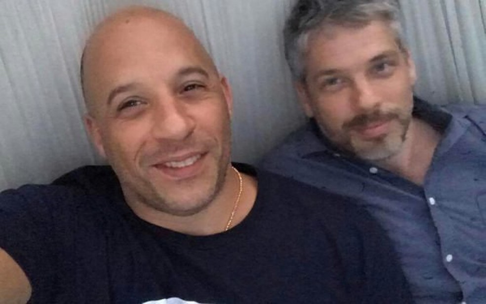 Vin Diesel e o irmão gêmeo Paul Vicent  — Foto: Reprodução