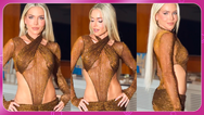 Monique Alfradique aposta em look transparente e cavado para curtir Carnaval na Sapucaí