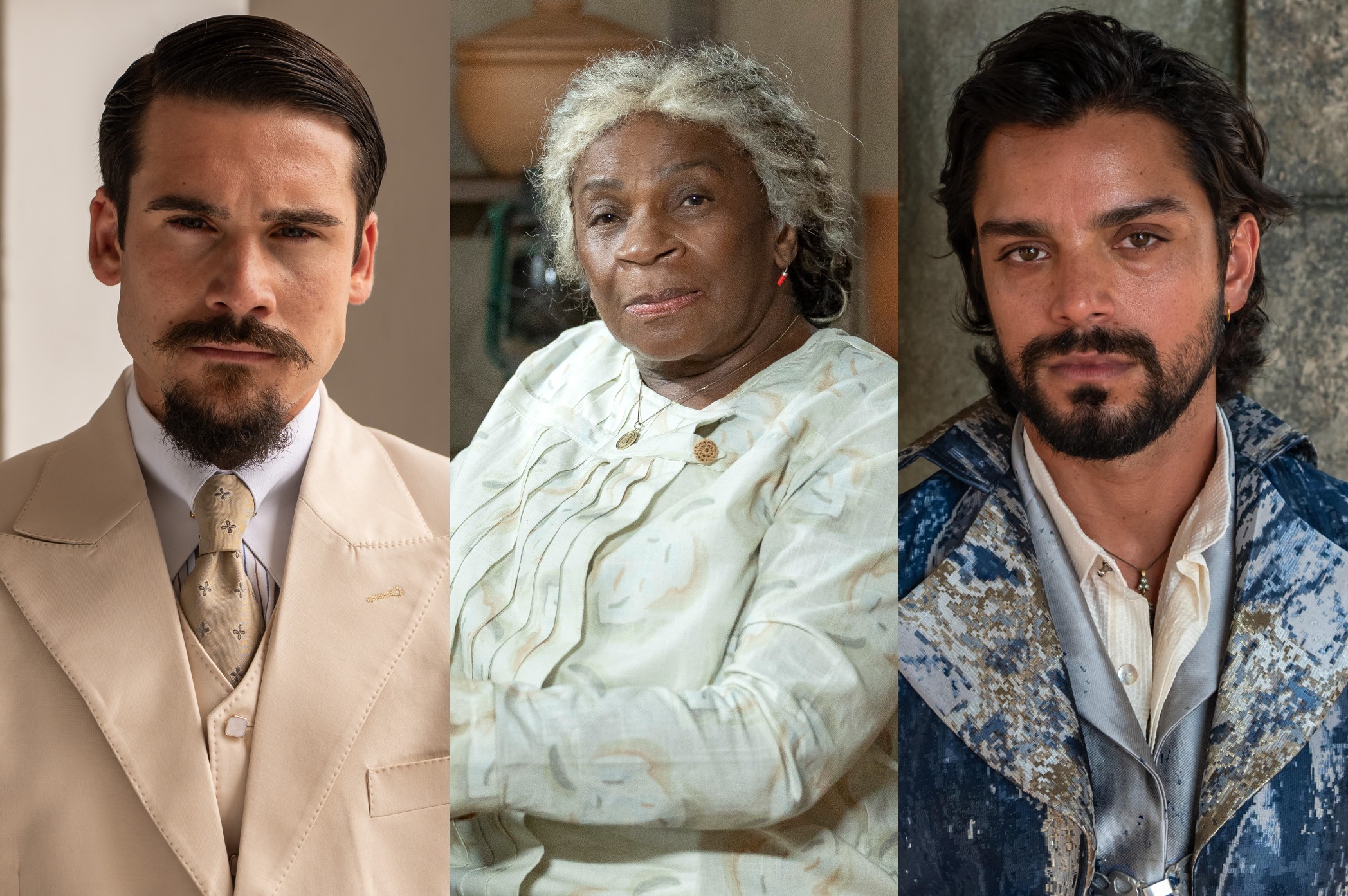 Zezé Motta, Nicolas Prattes e Rodrigo Simas; confira o visual dos atores em A Nobreza do Amor