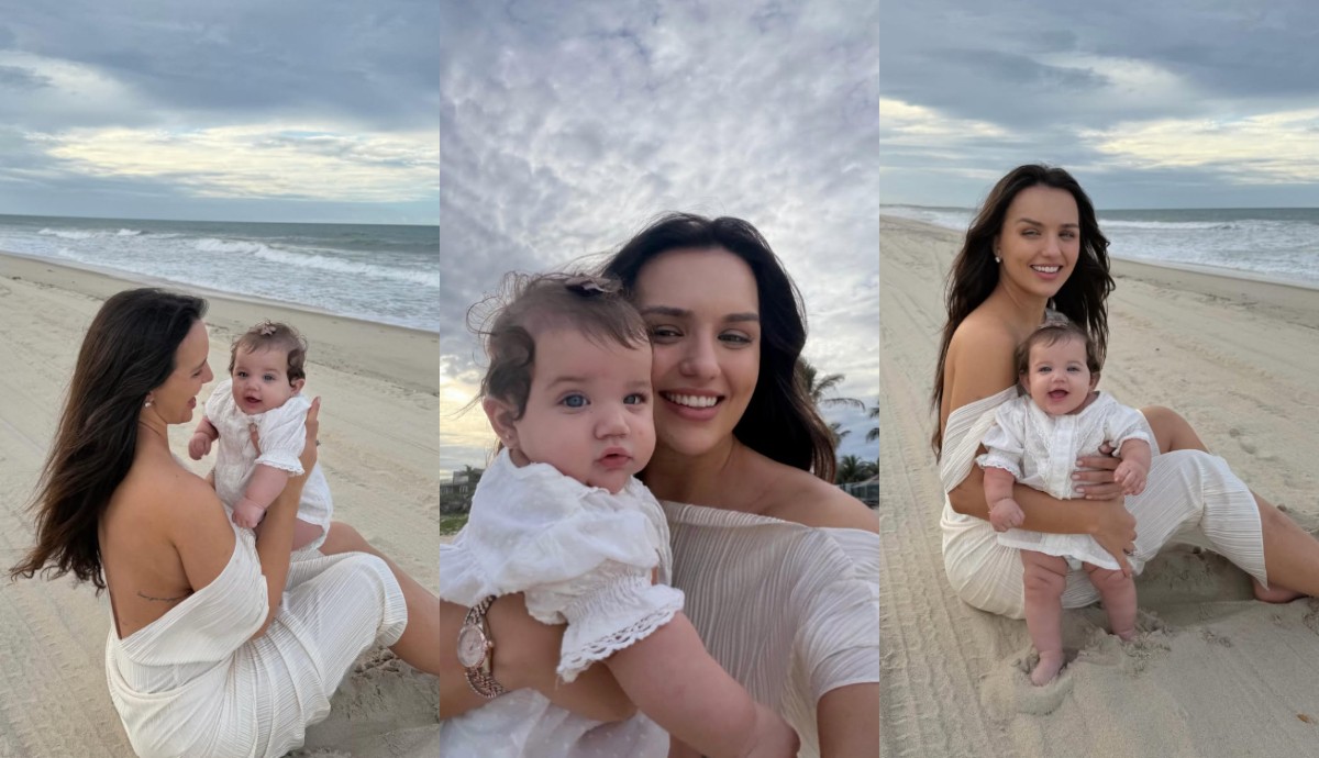 Rafa Kalimann curte praia ao lado da filha Zuza em viagem ao Ceará: 'Com os papais'