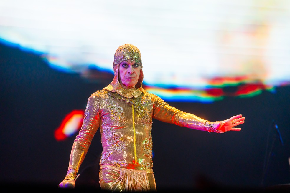 Ney Matogrosso se apresenta no Allianz Parque, em São Paulo, no 'maior show de sua carreira' — Foto: Patrícia Devoraes/Brazil News