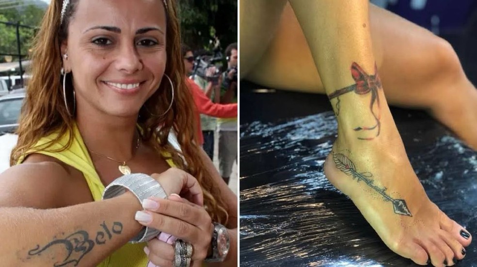 Viviane Araújo fez tatuagens para Belo e Radamés — Foto: Reprodução