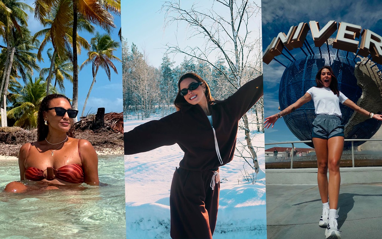 Da neve aos parques! Veja fotos dos famosos que estão curtindo dias fora do Brasil