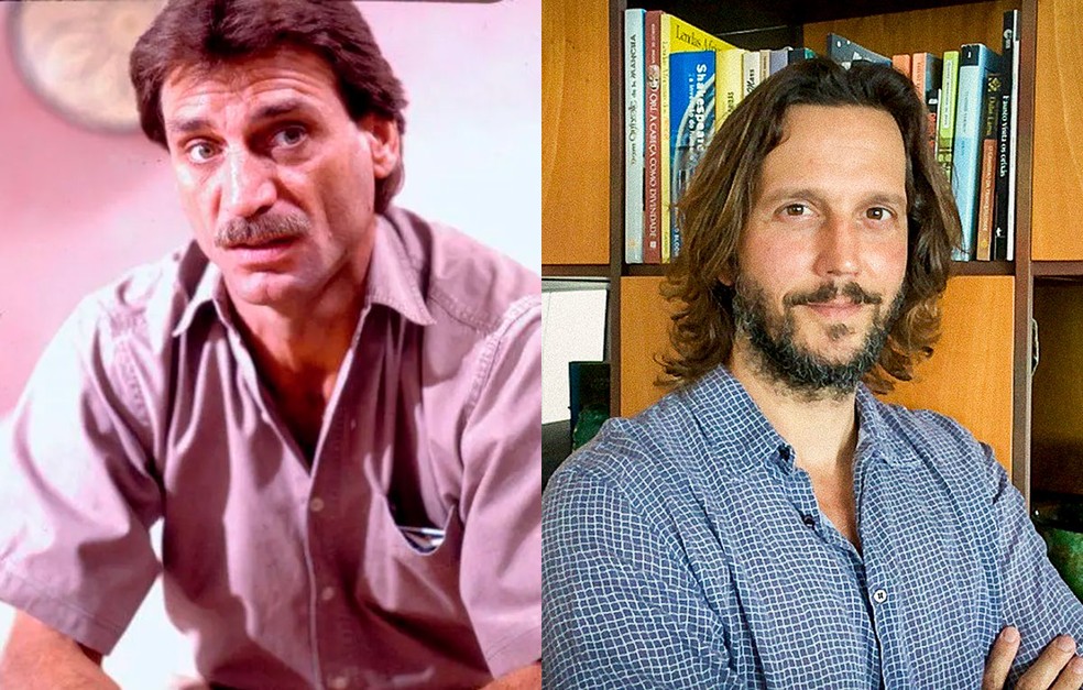 Herson Capri na primeira versão de Renascer e o ator Vladimir Brichta que estará na nova — Foto: Globo