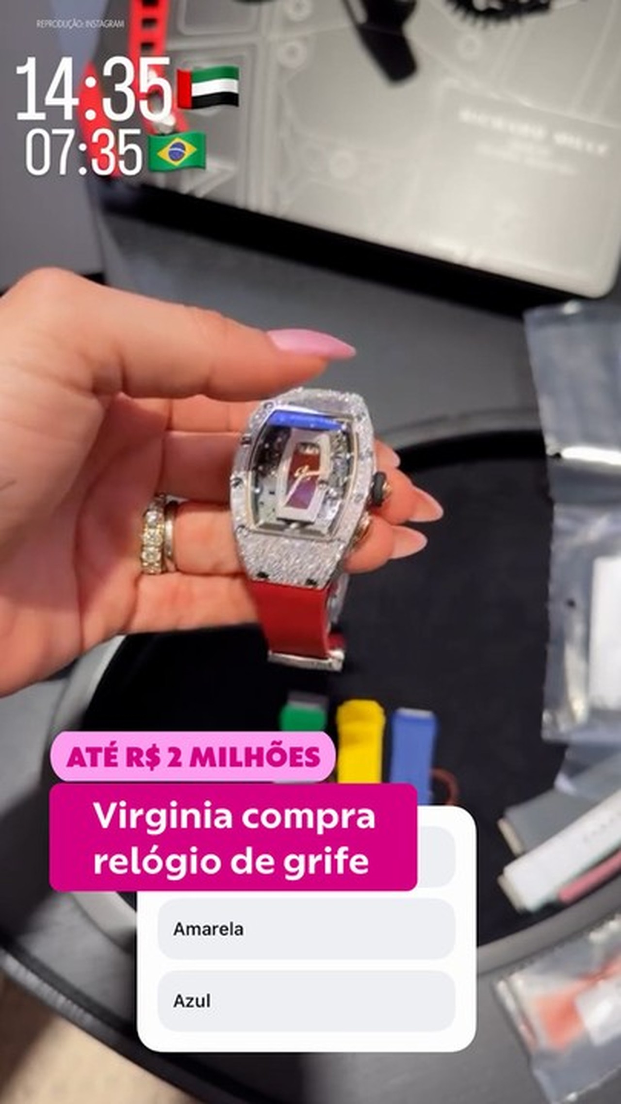 Virginia compra relógio de grife que pode custar até R$ 2 milhões