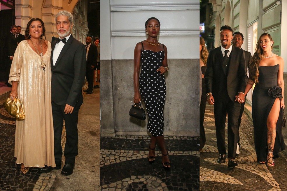 Regina Casé com o marido Estevão Ciavatta, Clara Moneke e Eder Militão com Tainá Castro estão entre famosos que prestigiaram evento promovido por Vini Jr. — Foto: AgNews