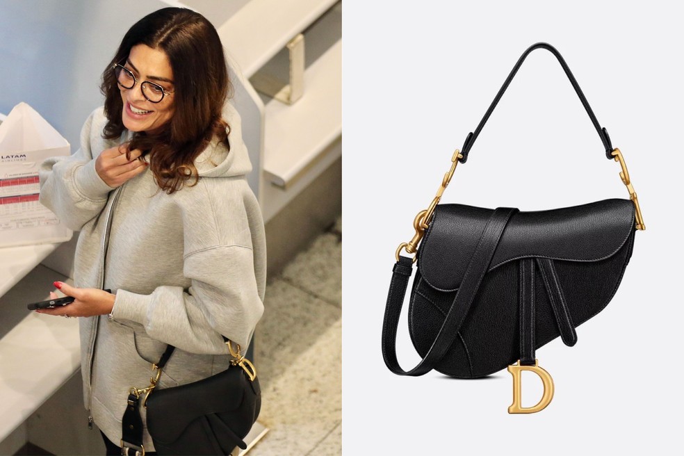 Juliana Paes combina moletom e legging com bolsa de R$ 20 mil da Dior — Foto: AgNews/Reprodução