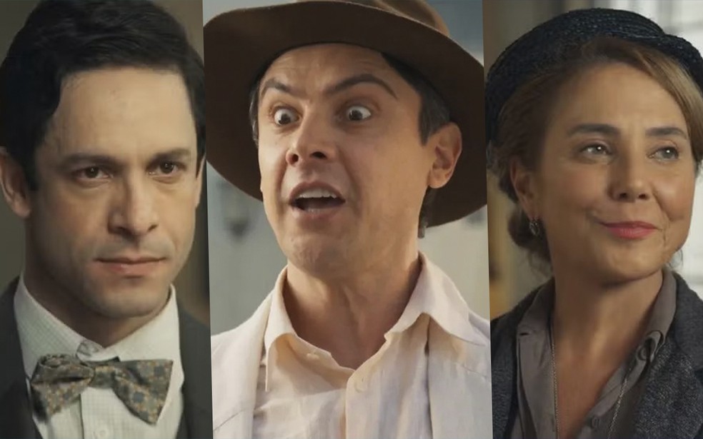 Celso (Rainer Cadete), Candinho (Sergio Guizé) e Zulma (Heloisa Périssé) vão protagonizar reviravoltas em Êta Mundo Melhor! — Foto: Globo
