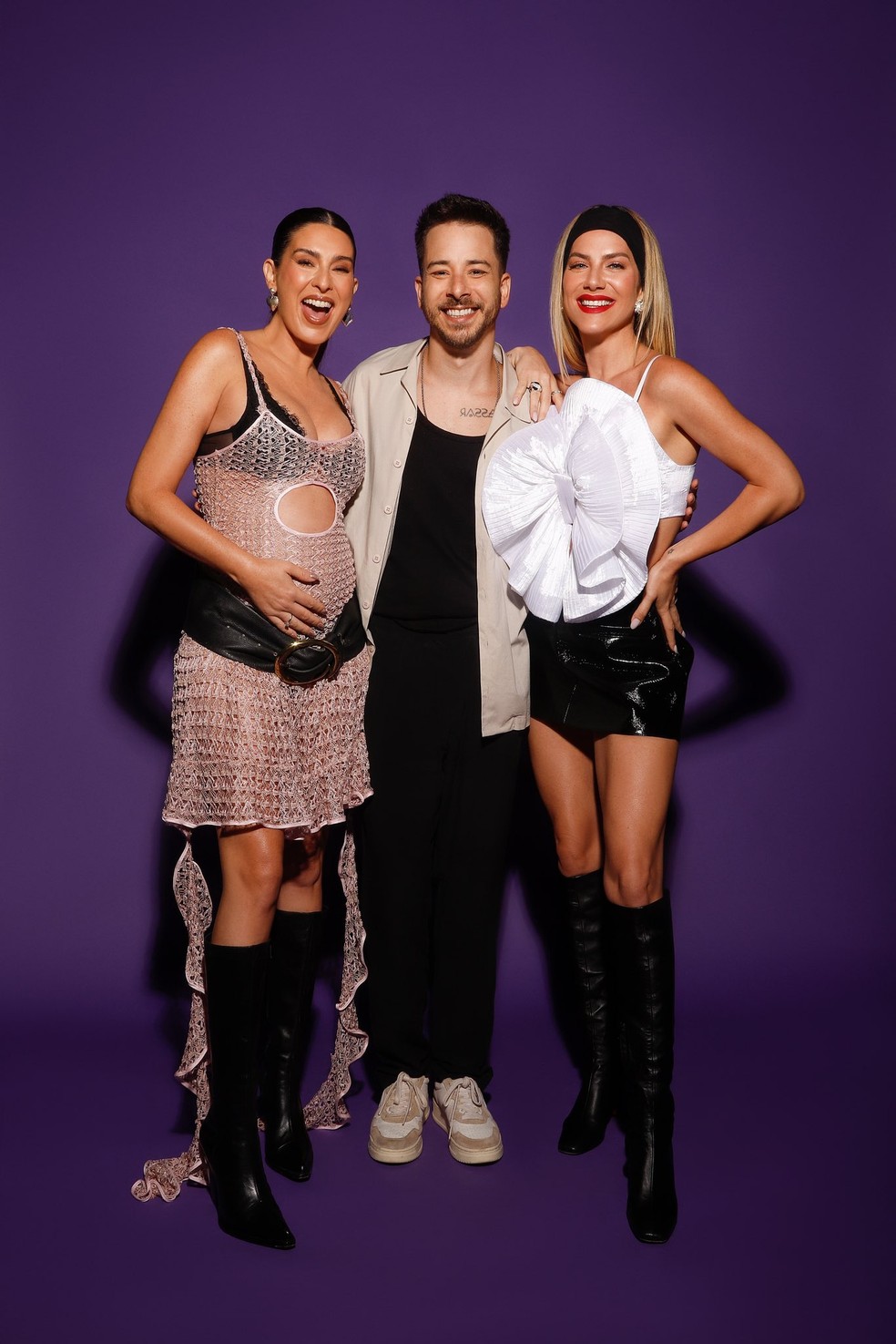 Junior Lima no Quem Pode, Pod com Giovanna Ewbank e Fernanda Paes Leme — Foto: Divulgação/Alex Santana
