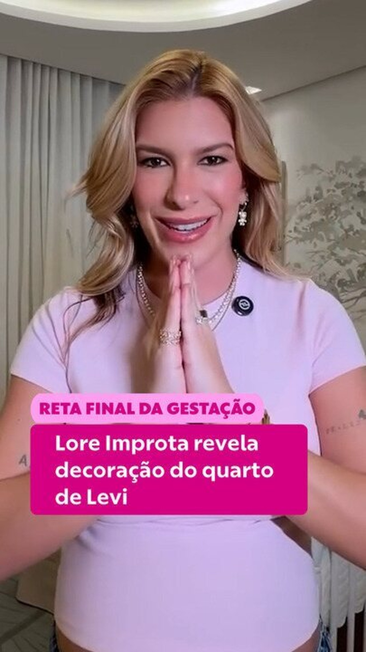 Na reta final da gestação, Lore Improta revela decoração do quarto de Levi